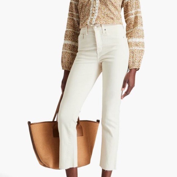 Veronica Beard Ryleigh High Rise Slim Straight Jeans Ecru Size 26/2 off white - Picture 2 of 16